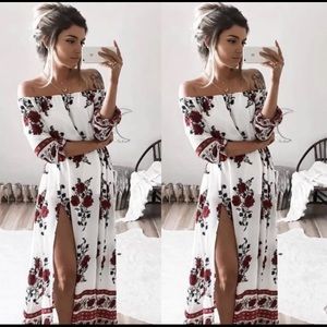 🌹”FRANCESCA” OFF THE SHOULDER MAXI DRESS🌹